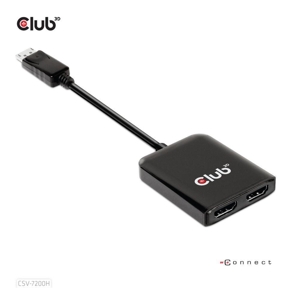 Club 3D DisplayPort 1.4 auf HDMI Dual Monitor 4K60Hz 0,2m schwarz