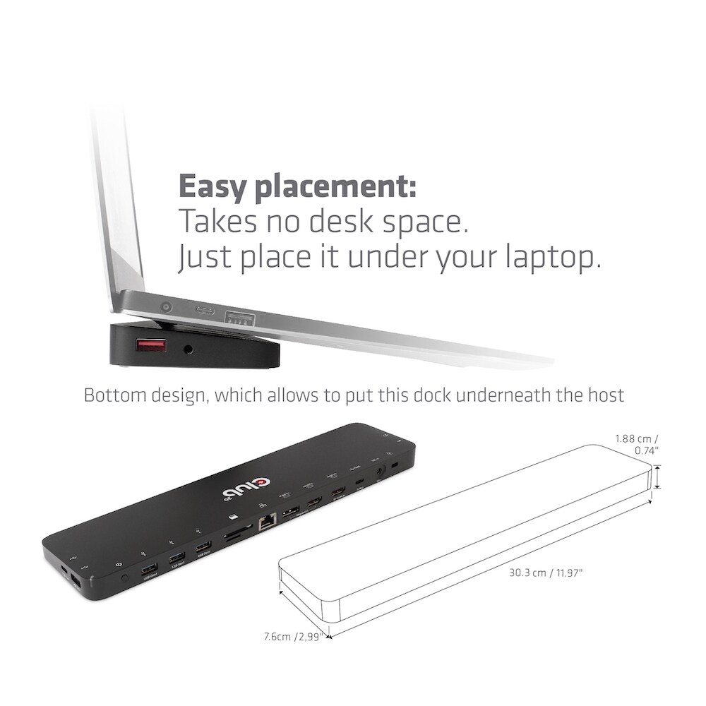 Club 3D USB Gen1 Typ-C Triple Display DP Alt Mode PD Dockingstation 120W