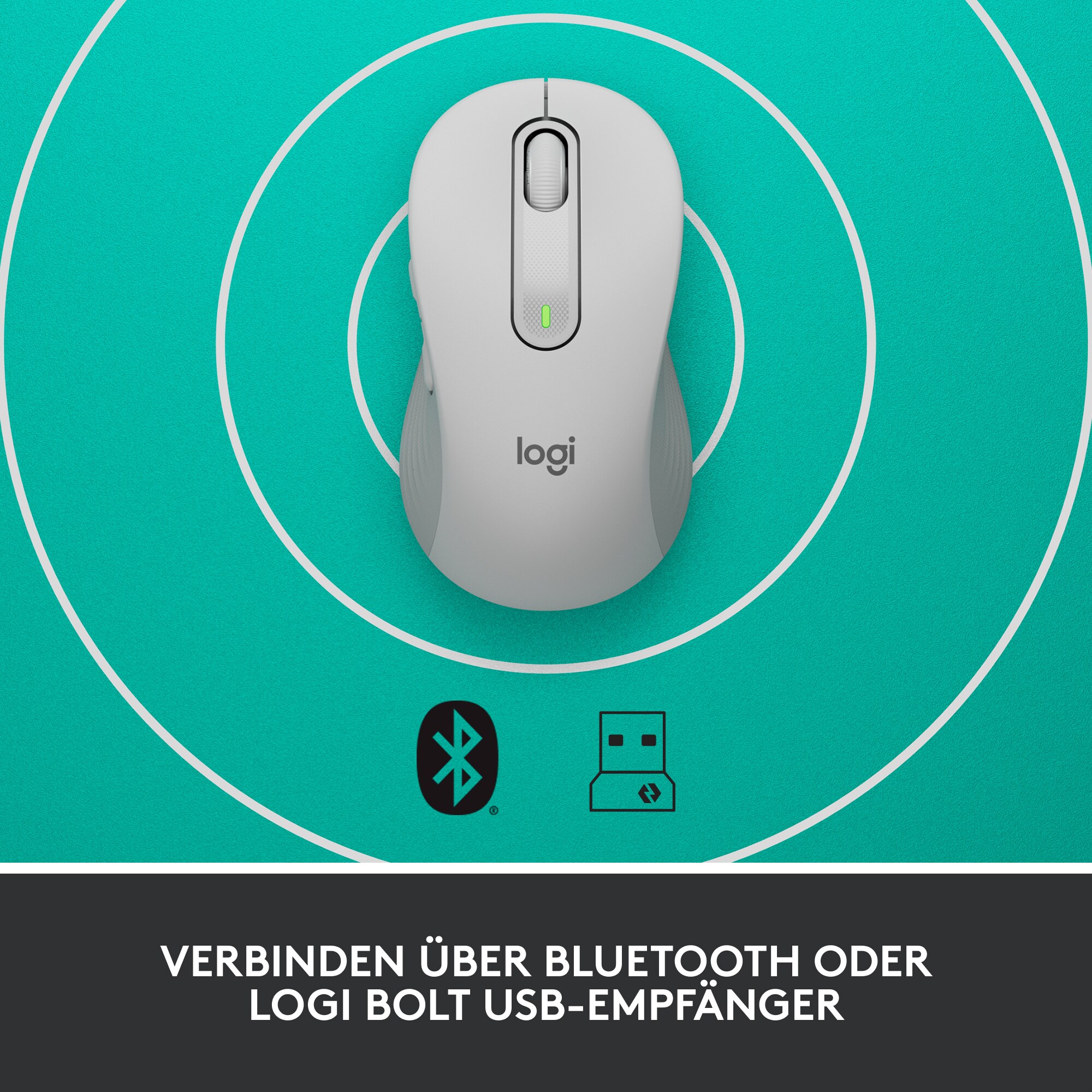 Logitech Signature M650 Gr.L Kabellose Maus Weiß