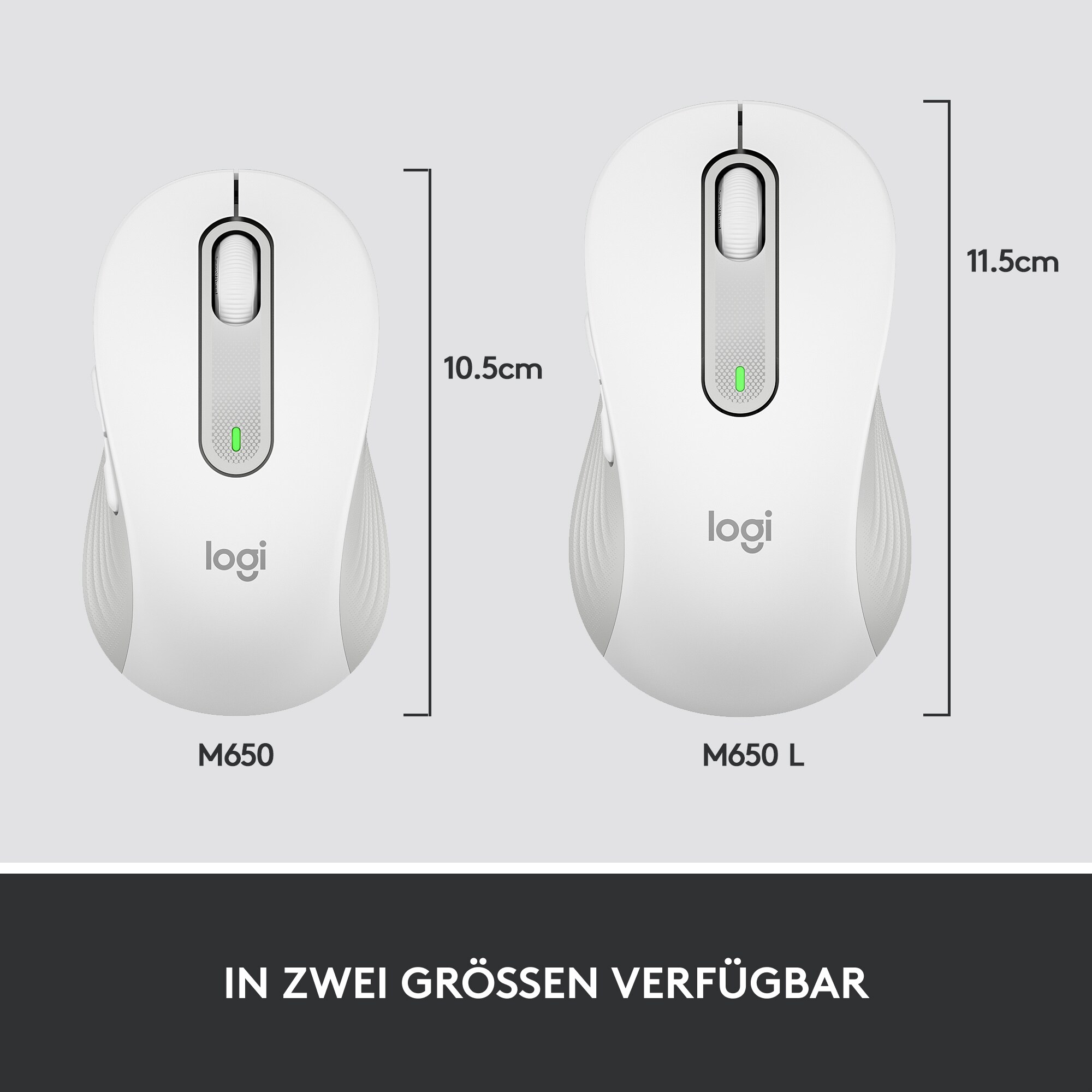 Logitech Signature M650 Gr.L Kabellose Maus Weiß