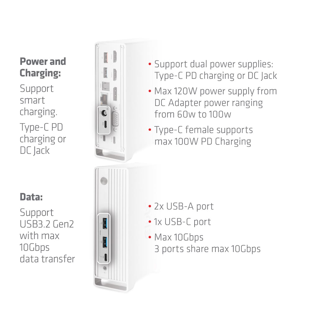 Club 3D USB Gen2 Typ-C Triple Display DP 1.4 Alt Mode Smart PD Ladestation 120W