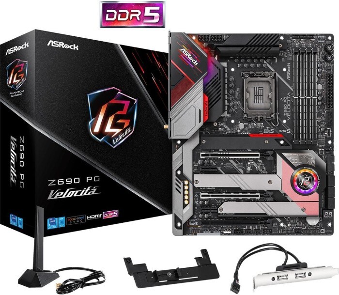 ASRock Z690 PG Velocita ATX Mainboard Sockel 1700 RGB/GL/M.2/HDMI/USB3.2/BT/WIFI