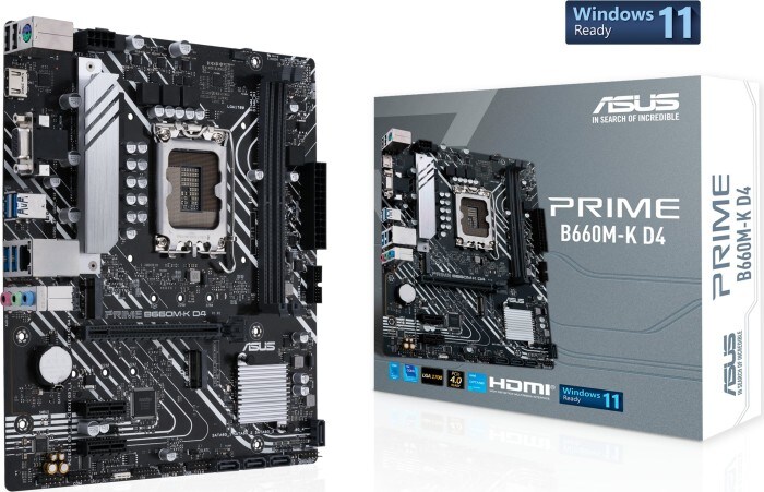 ASUS PRIME B660M-K D4 mATX Mainboard Sockel 1700 USB/HDMI/VGA