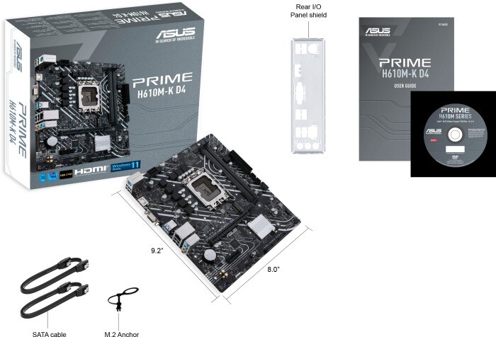 ASUS PRIME H610M-K D4 mATX Mainboard Sockel 1700 HDMI/VGA