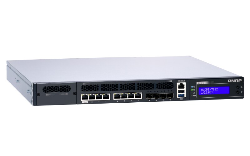 QNAP QuCPE-7012-D2123IT-8G 4x 10GbE SFP+ 8x Gigabit RJ45 Netzwerkvirtualisierung