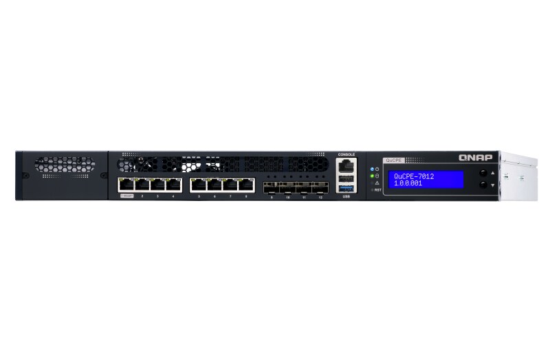 QNAP QuCPE-7012-D2123IT-8G 4x 10GbE SFP+ 8x Gigabit RJ45 Netzwerkvirtualisierung