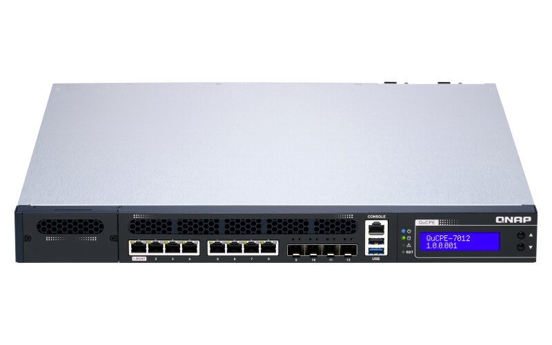 QNAP QuCPE-7012-D2123IT-8G 4x 10GbE SFP+ 8x Gigabit RJ45 Netzwerkvirtualisierung