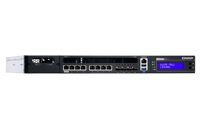 QNAP QuCPE-7012-D2123IT-8G 4x 10GbE SFP+ 8x Gigabit RJ45 Netzwerkvirtualisierung