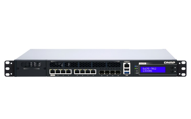 QNAP QuCPE-7012-D2123IT-8G 4x 10GbE SFP+ 8x Gigabit RJ45 Netzwerkvirtualisierung