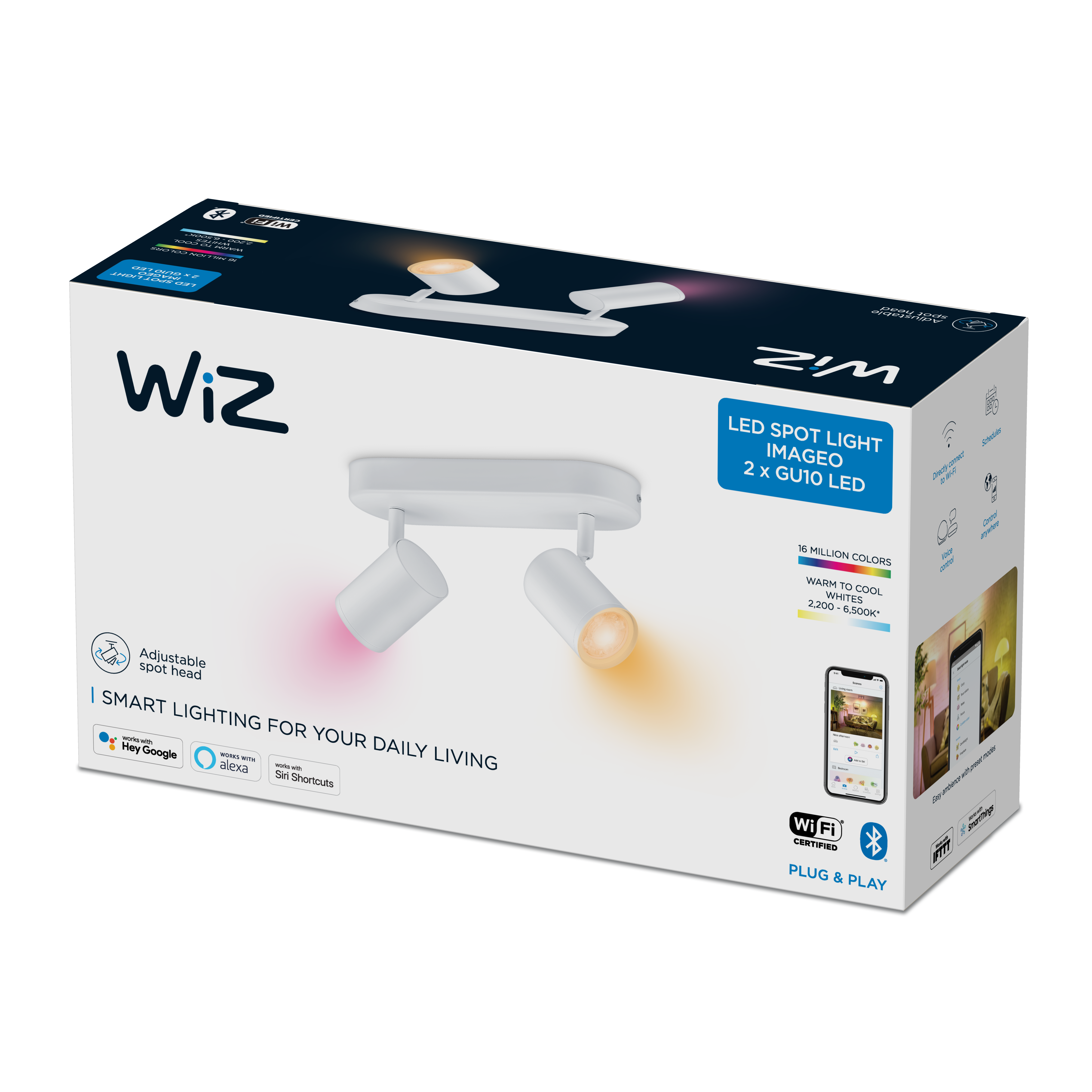 WiZ IMAGEO Spots 2x5W W weiß 22-65K RGB 2x 345lm