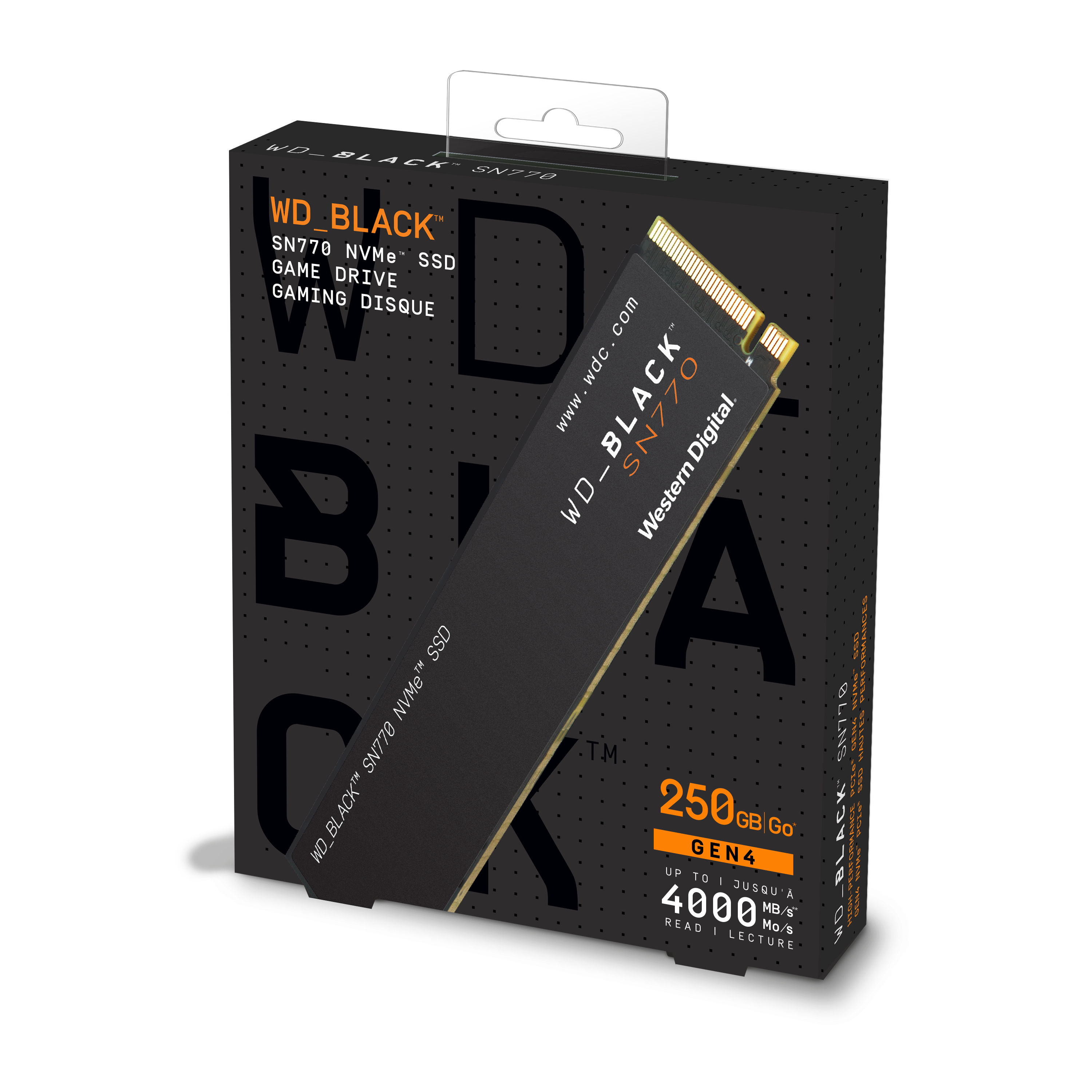 WD_BLACK SN770 High-Performance PCIe 4.0 NVMe interne Gaming SSD 250 GB