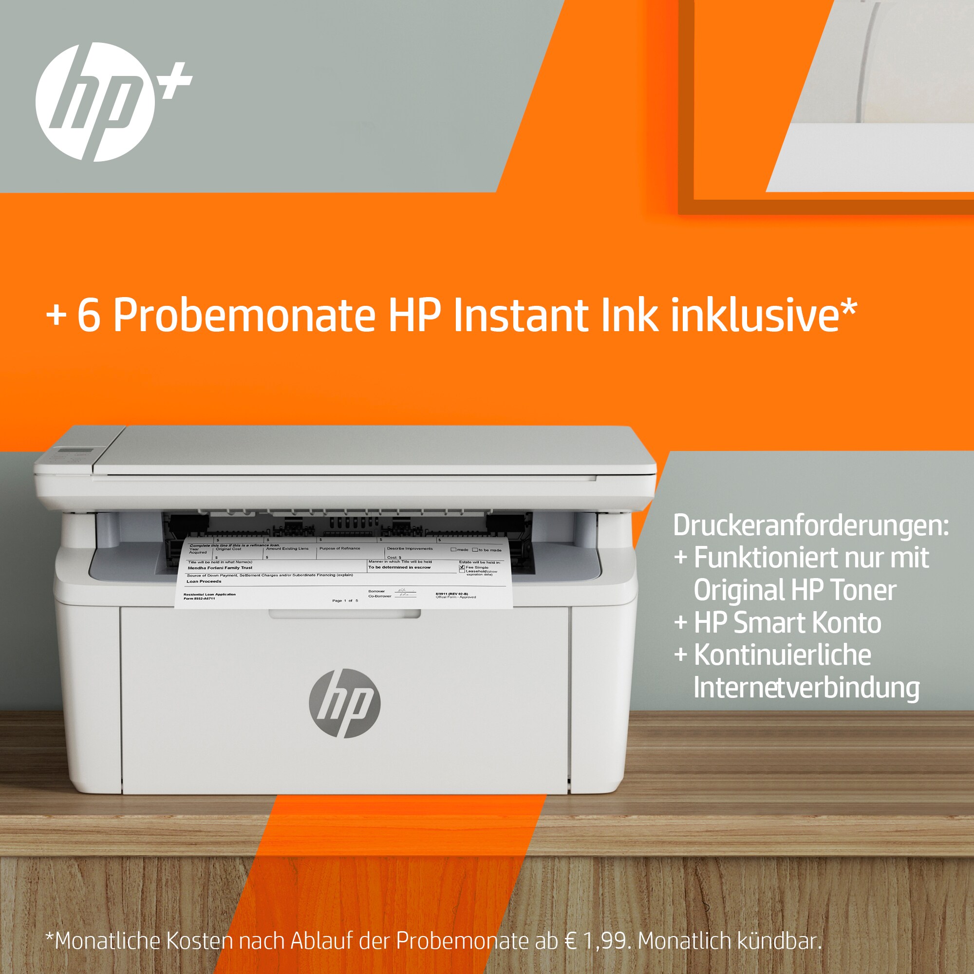 HP LaserJet MFP M140we S/W-Laserdrucker Instant ++ WLAN Kopierer Ink USB Cyberport Scanner