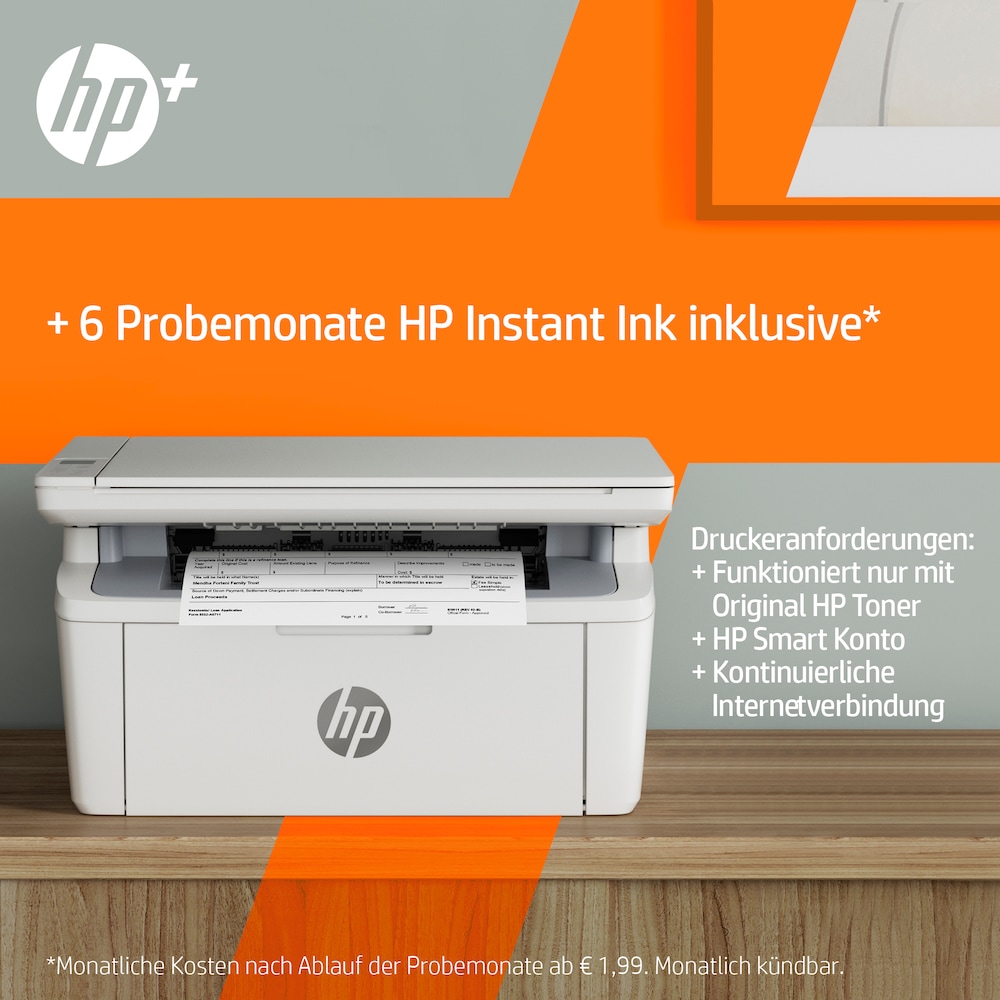 HP LaserJet MFP M140we S/W-Laserdrucker Scanner Kopierer USB WLAN Instant  Ink ++ Cyberport