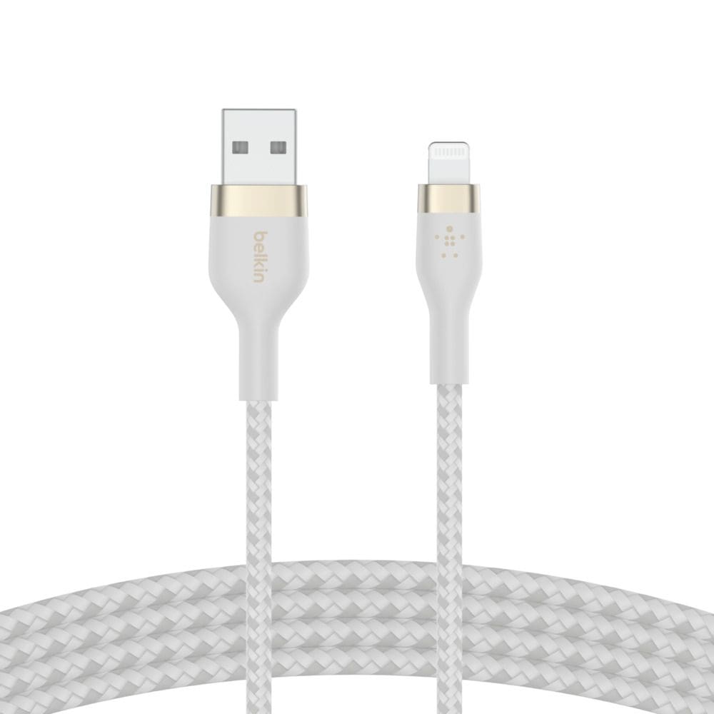 Belkin Pro Flex Lightning/ USB-A Kabel mfi zertifiziert 1m weiß