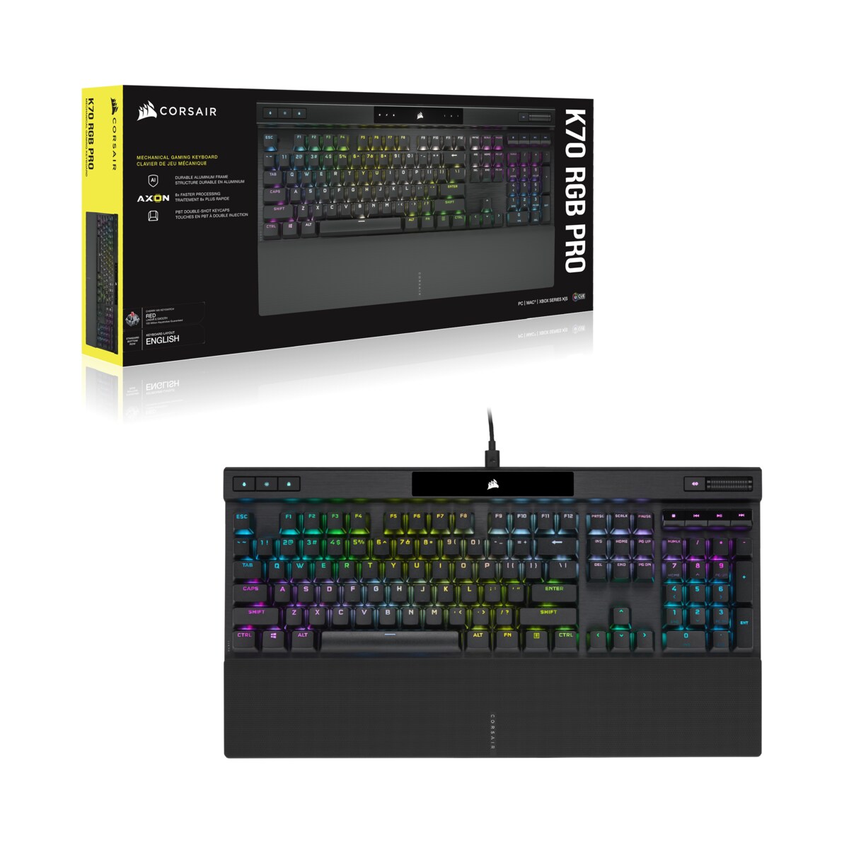 Corsair K70 RGB PRO Mechanische Kabelgebundene Gaming Tastatur Cherry MX Speed