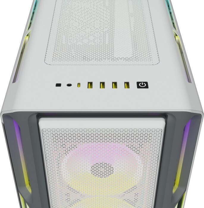 Corsair iCUE 5000T RGB Mid-Tower ATX Gaming Gehäuse weiß TG Seitenfenster