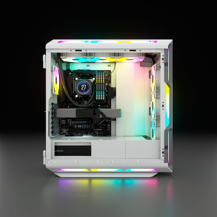 Corsair iCUE 5000T RGB Mid-Tower ATX Gaming Gehäuse weiß TG Seitenfenster