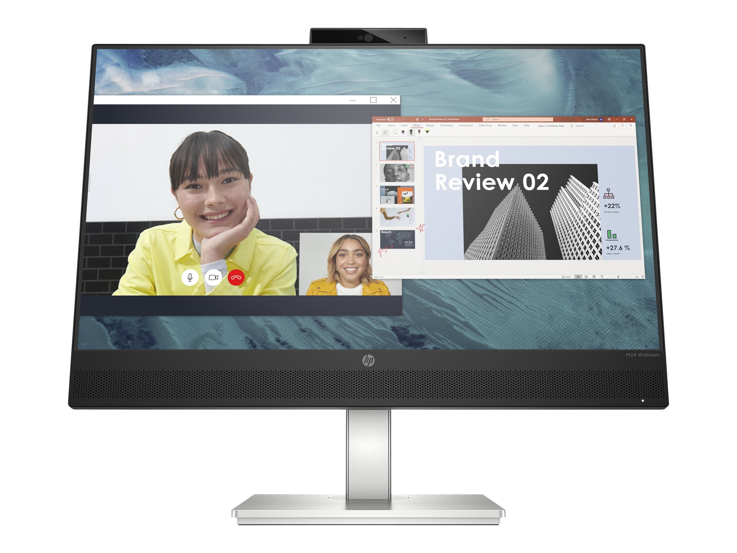 HP M24 Webcam 60,45cm (23,8") FHD IPS Monitor HDMI/DP/USB-C 75Hz 300cd/m²