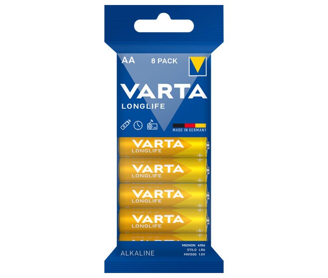 VARTA Longlife Batterie Mignon AA LR6 8er Folienverpackung