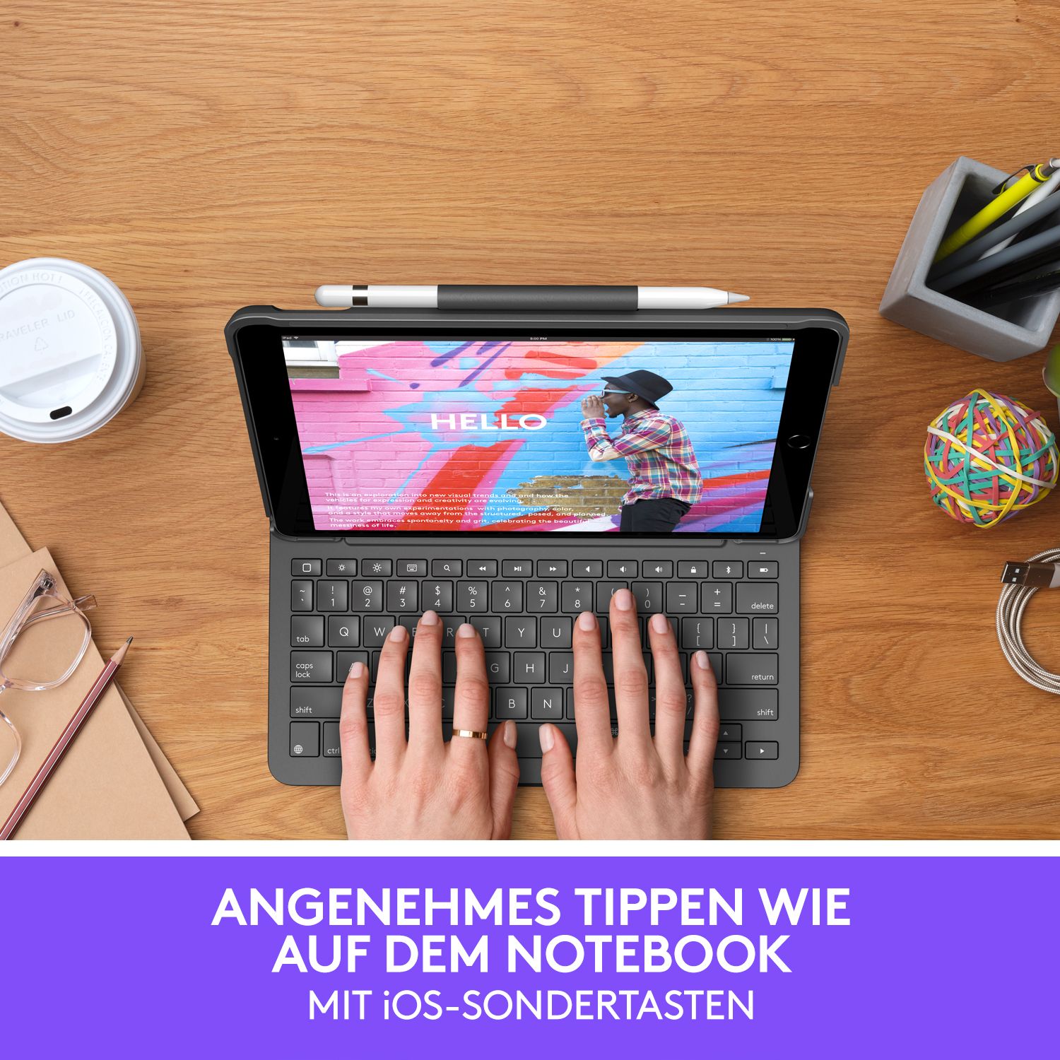 Logitech Slim Folio Hülle und Tastatur für iPads der 7./8. Generation (2019/20)