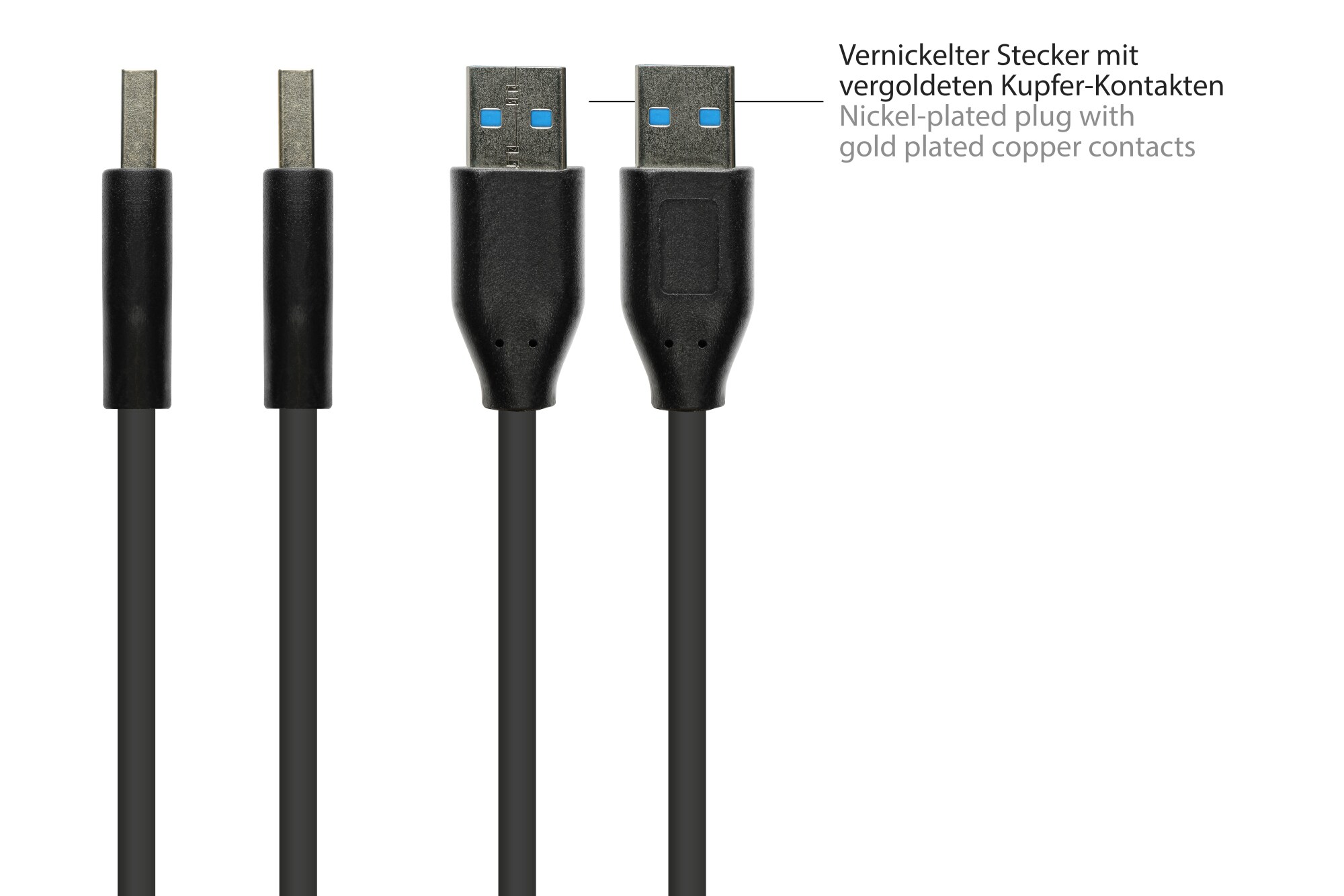 Good Connections USB 3.2 Gen.2 Anschlusskabel 0,5m St. A/ St. A schwarz