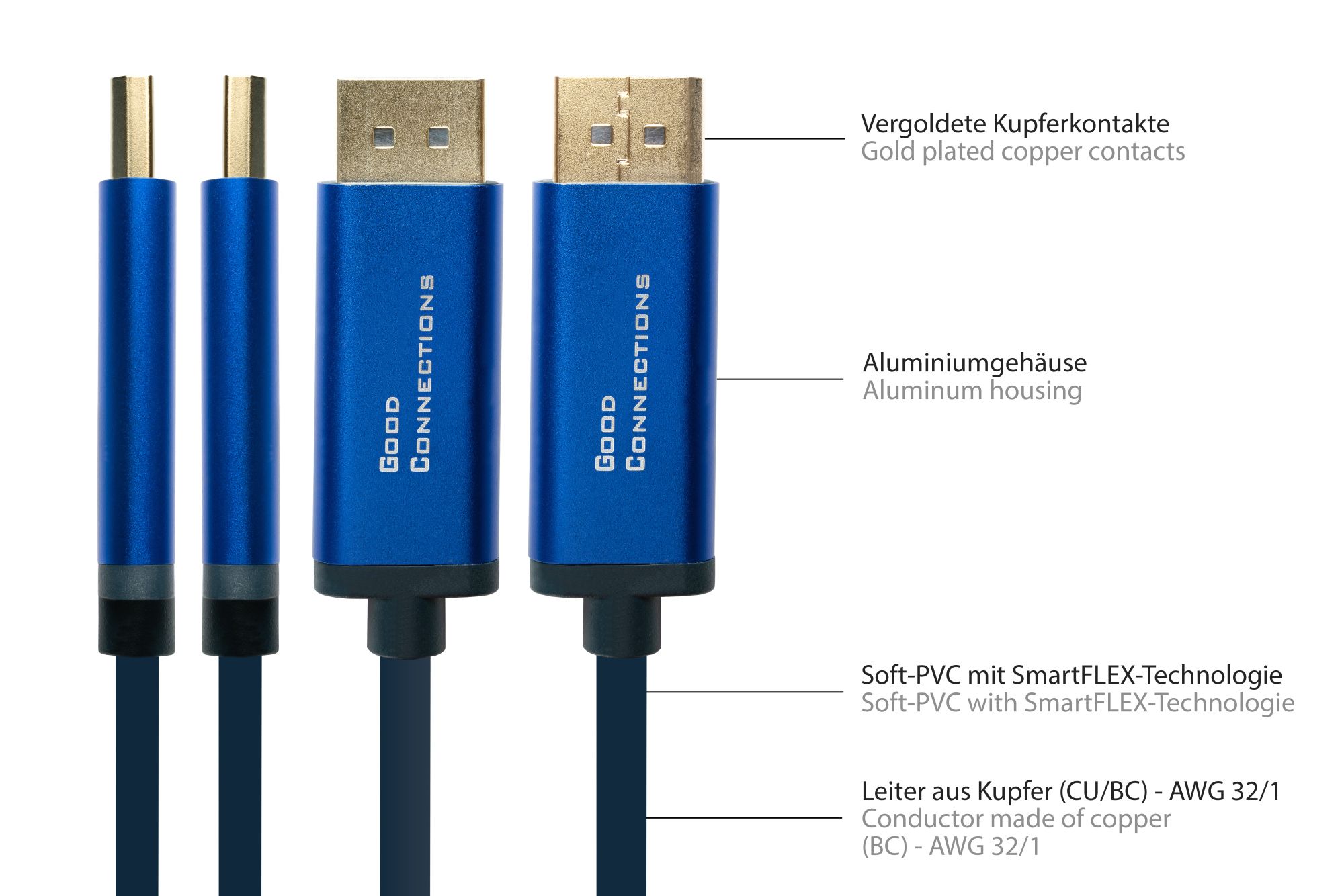 Good Connections Adapterkabel Smartflex USB-C/ DisplayPort 4K UHD 60Hz 1m blau