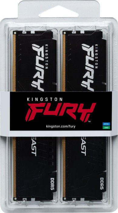 16GB (2x8GB) KINGSTON FURY Beast Black DDR5-4800 CL38 RAM Gaming Arbeitssp. Kit