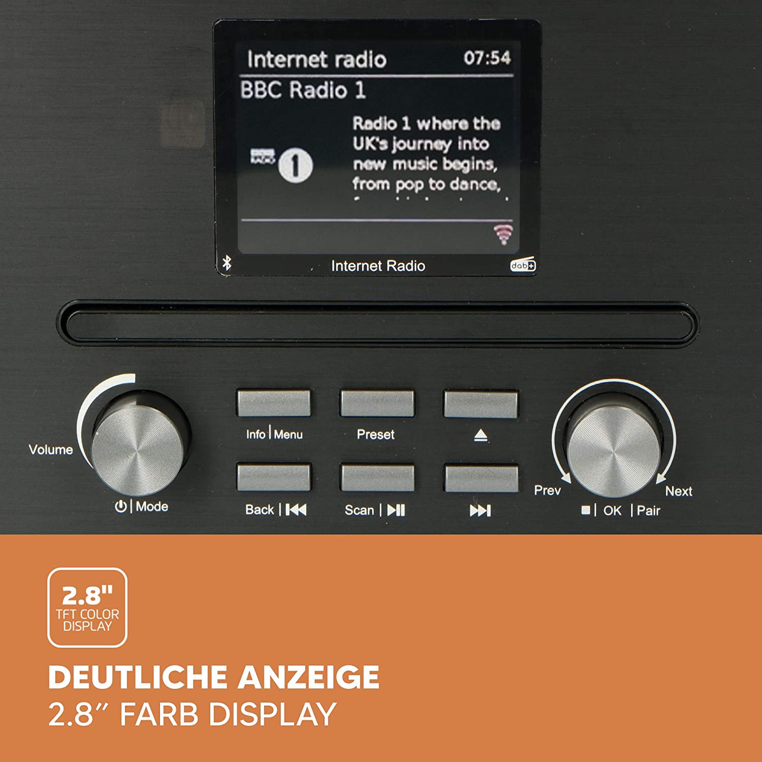 Lenco DIR-260BK Internetradio mit DAB+, BT &amp; CD (Schwarz)