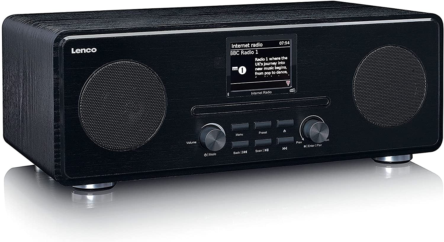 Lenco DIR-260BK Internetradio mit DAB+, BT &amp; CD (Schwarz)