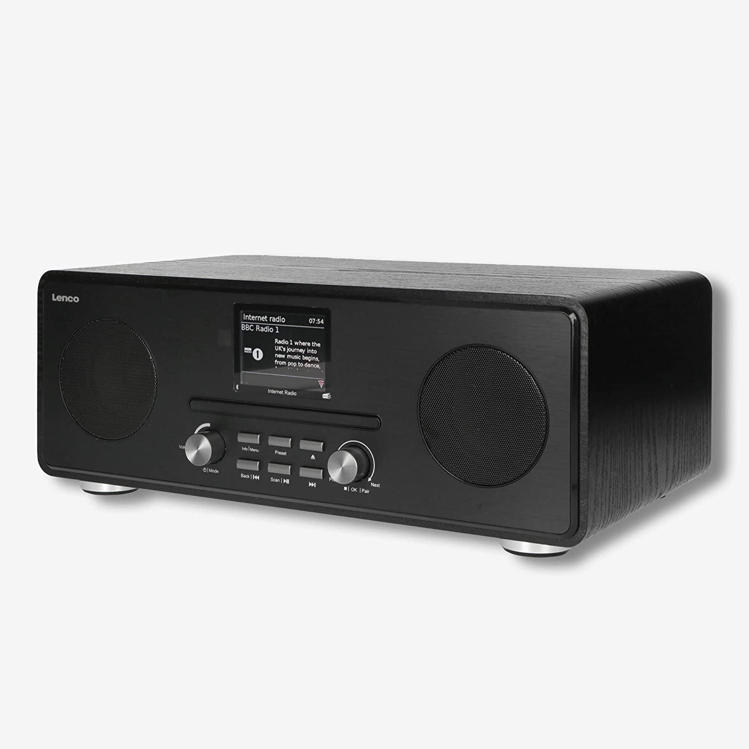 Lenco DIR-260BK Internetradio mit DAB+, BT &amp; CD (Schwarz)