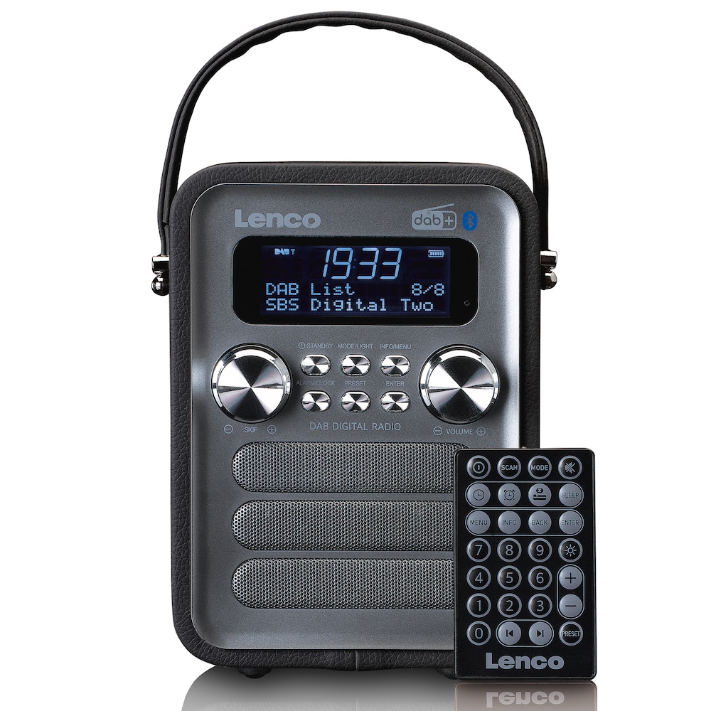 Lenco PDR-051BKSI Tragbares DAB+ FM-Radio m. BT, AUX (Schwarz)