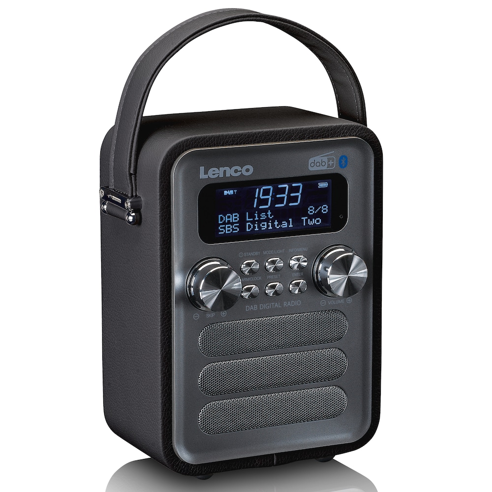 Lenco PDR-051BKSI Tragbares DAB+ FM-Radio m. BT, AUX (Schwarz)
