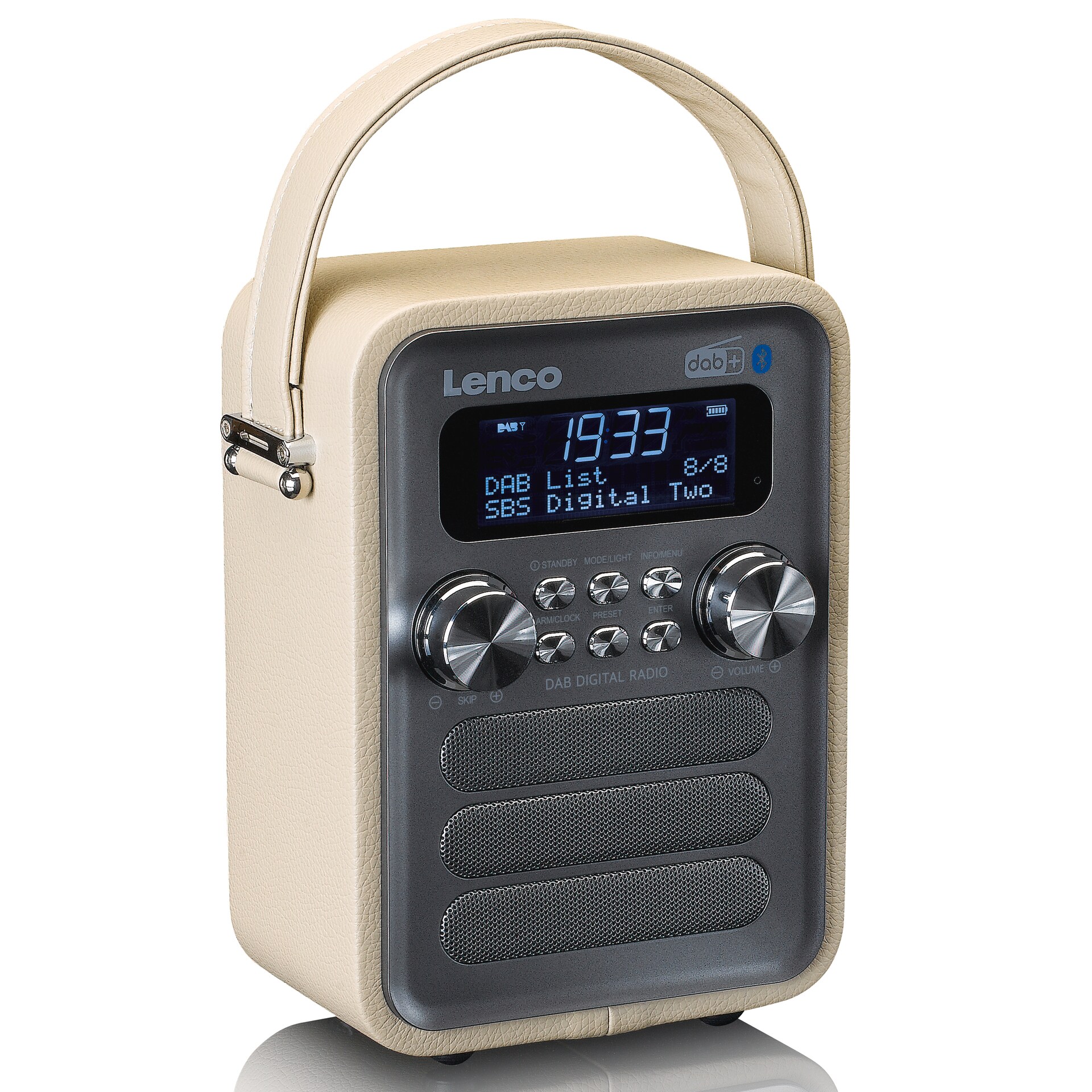 Lenco PDR-051TPSI Tragbares DAB+ FM-Radio mit BT, AUX (Taupe)