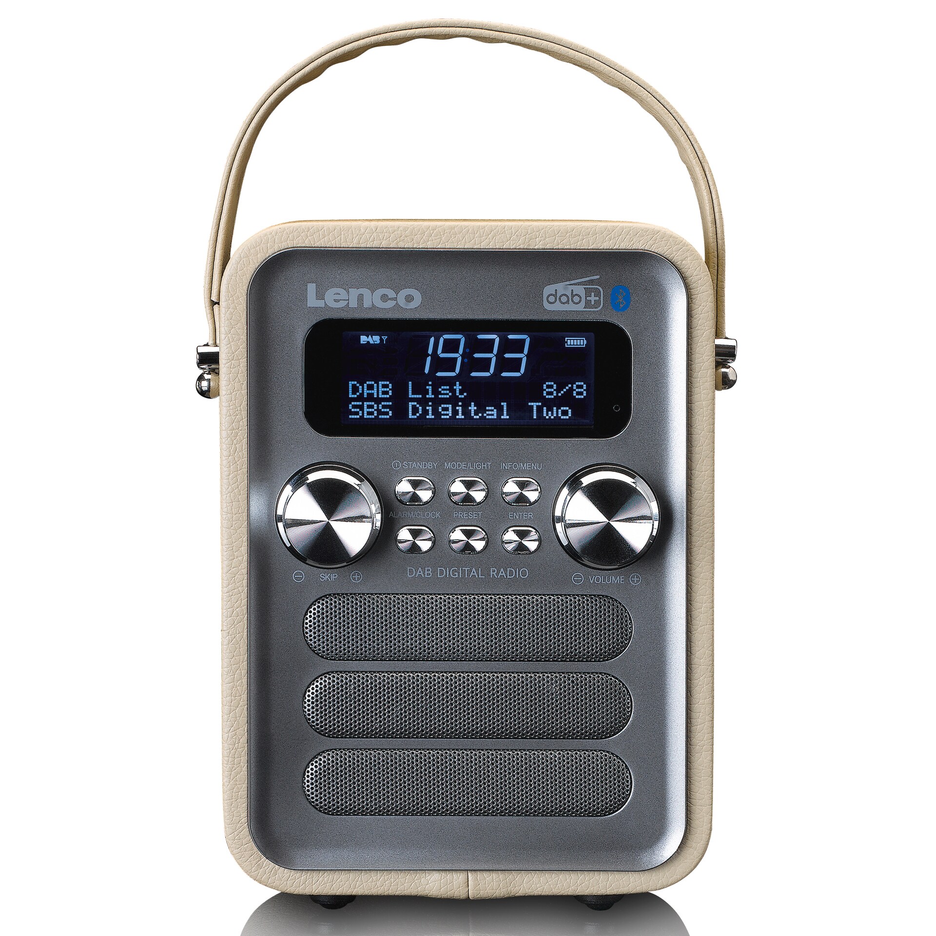 Lenco PDR-051TPSI Tragbares DAB+ FM-Radio mit BT, AUX (Taupe)