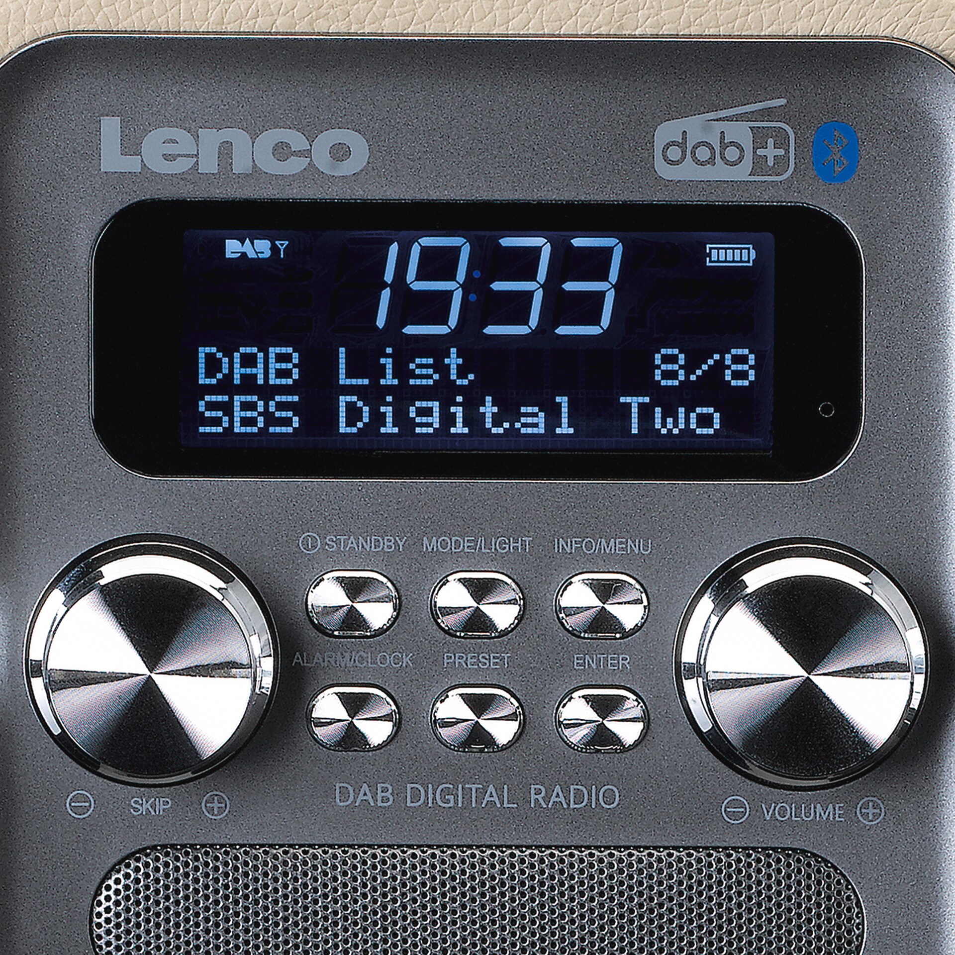 Lenco PDR-051TPSI Tragbares DAB+ FM-Radio mit BT, AUX (Taupe)