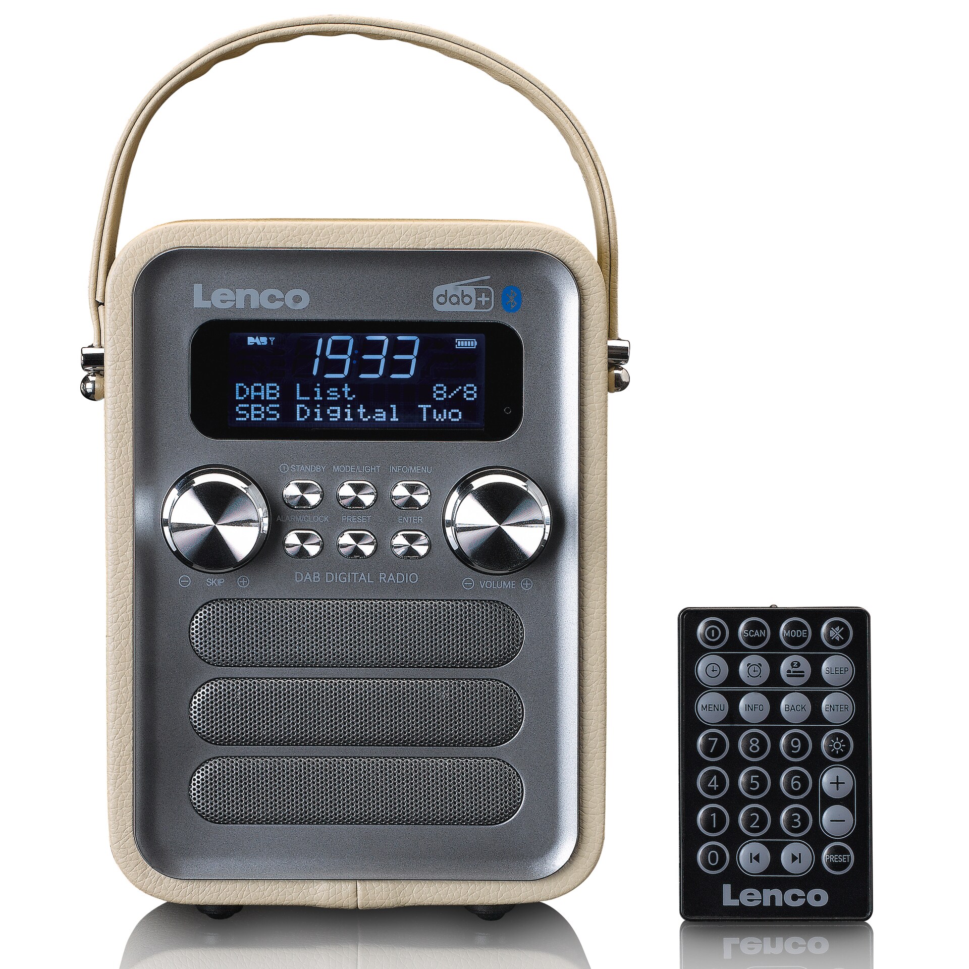 Lenco PDR-051TPSI Tragbares DAB+ FM-Radio mit BT, AUX (Taupe)