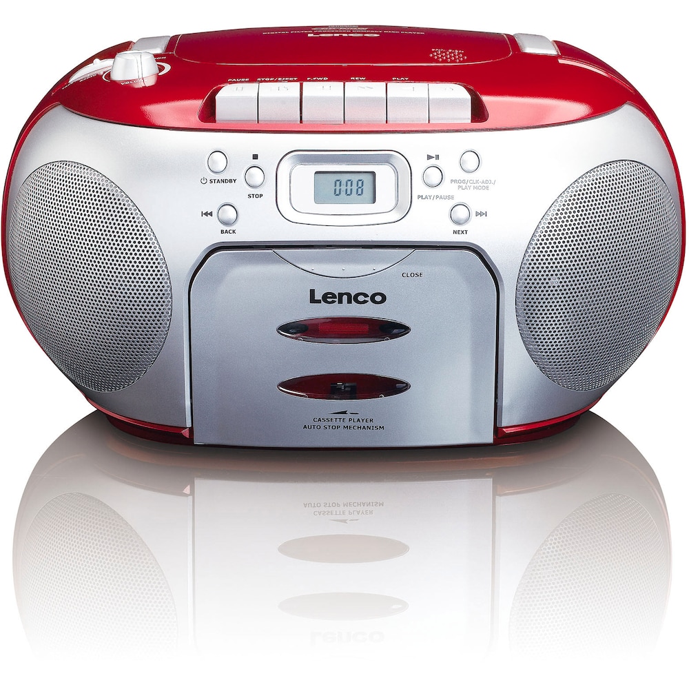 Lenco SCD-420RD CD-Radio mit Kassette (Rot)