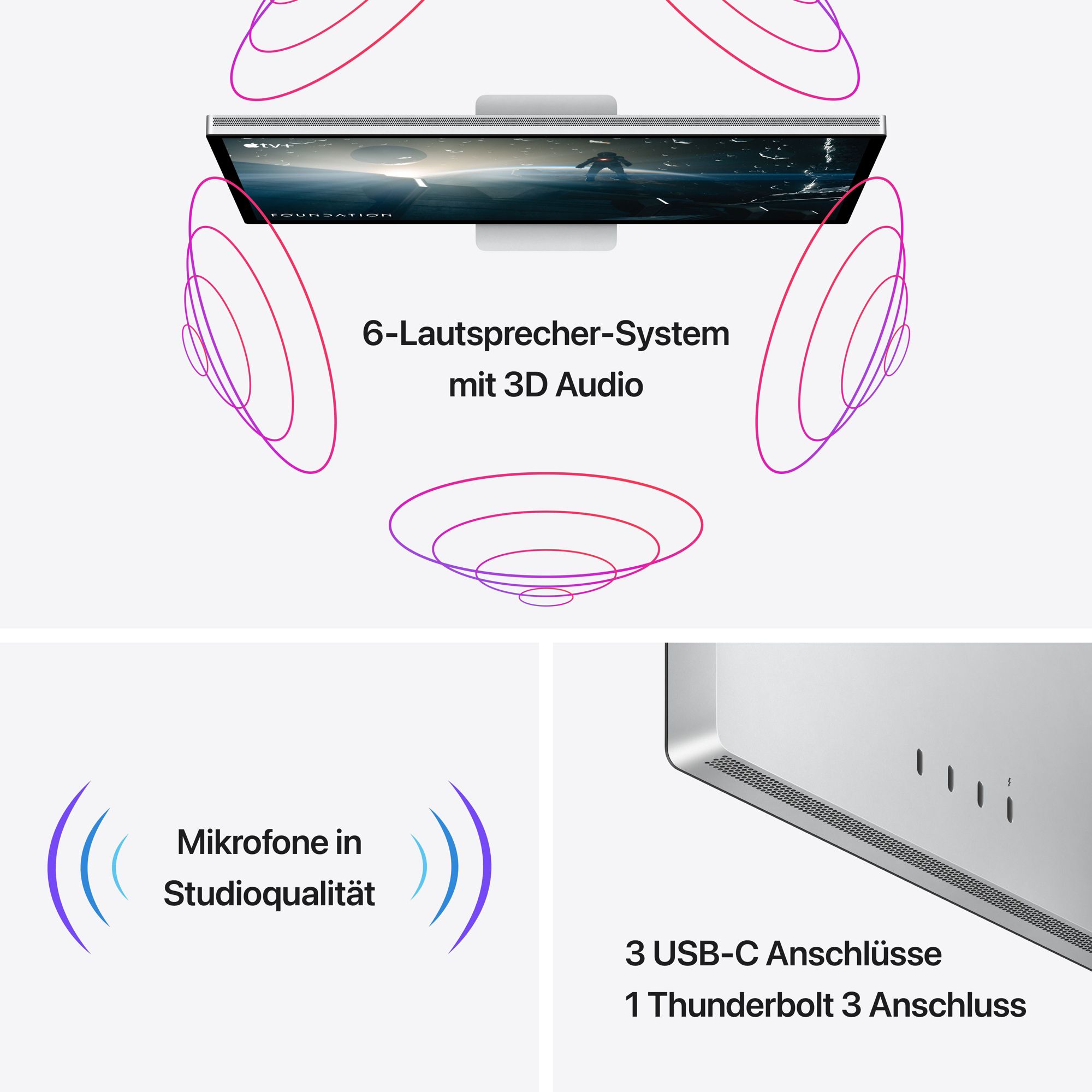 Apple Studio Display - Standardglas 27"- Neigungsverstellbarer Standfuß