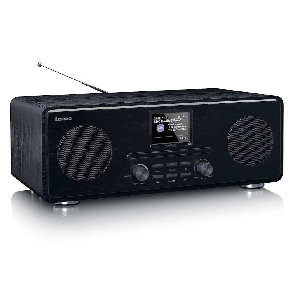 Lenco DAR-061BK Digitalradio mit DAB+, Bluetooth &amp; CD, Schwarz