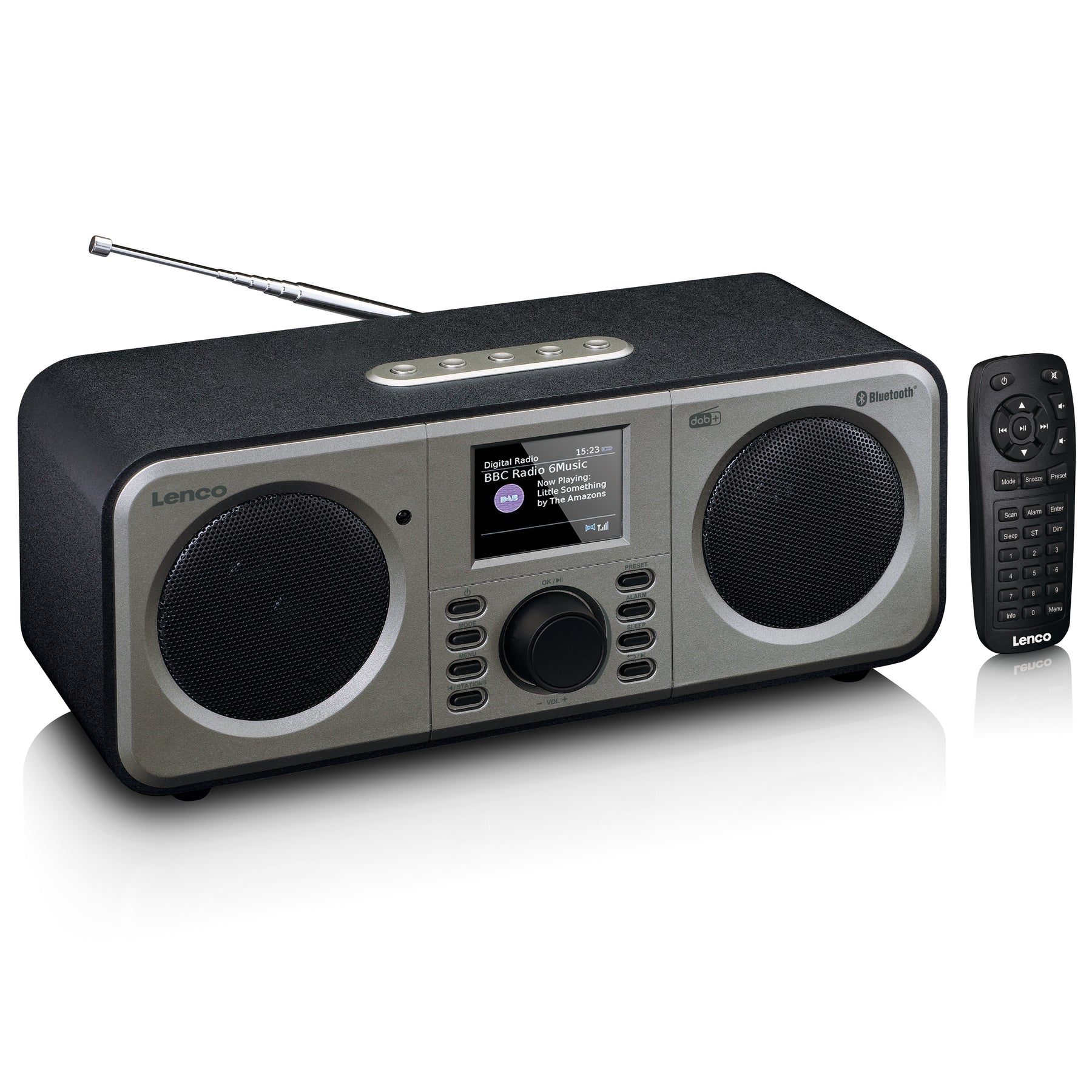 Lenco DAR-030BK Digitalradio mit DAB+, Bluetooth, Schwarz