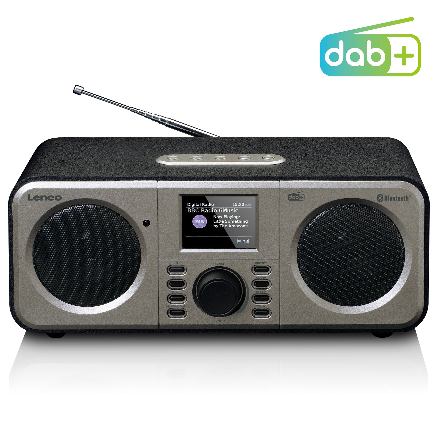 Lenco DAR-030BK Digitalradio mit DAB+, Bluetooth, Schwarz