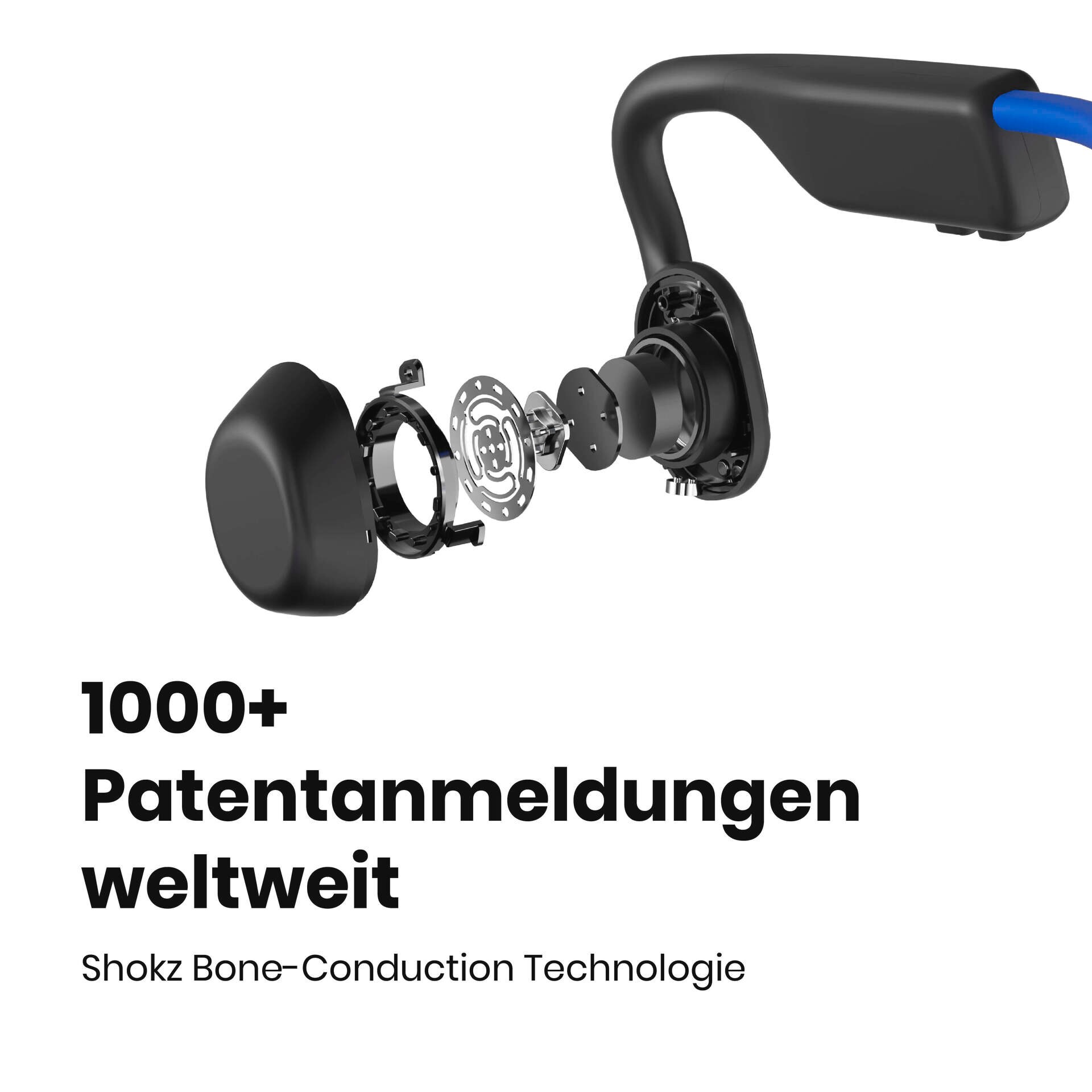 Shokz OpenMove Blue Knochenschall-Sportkopfhörer Bluetooth Open-Ear