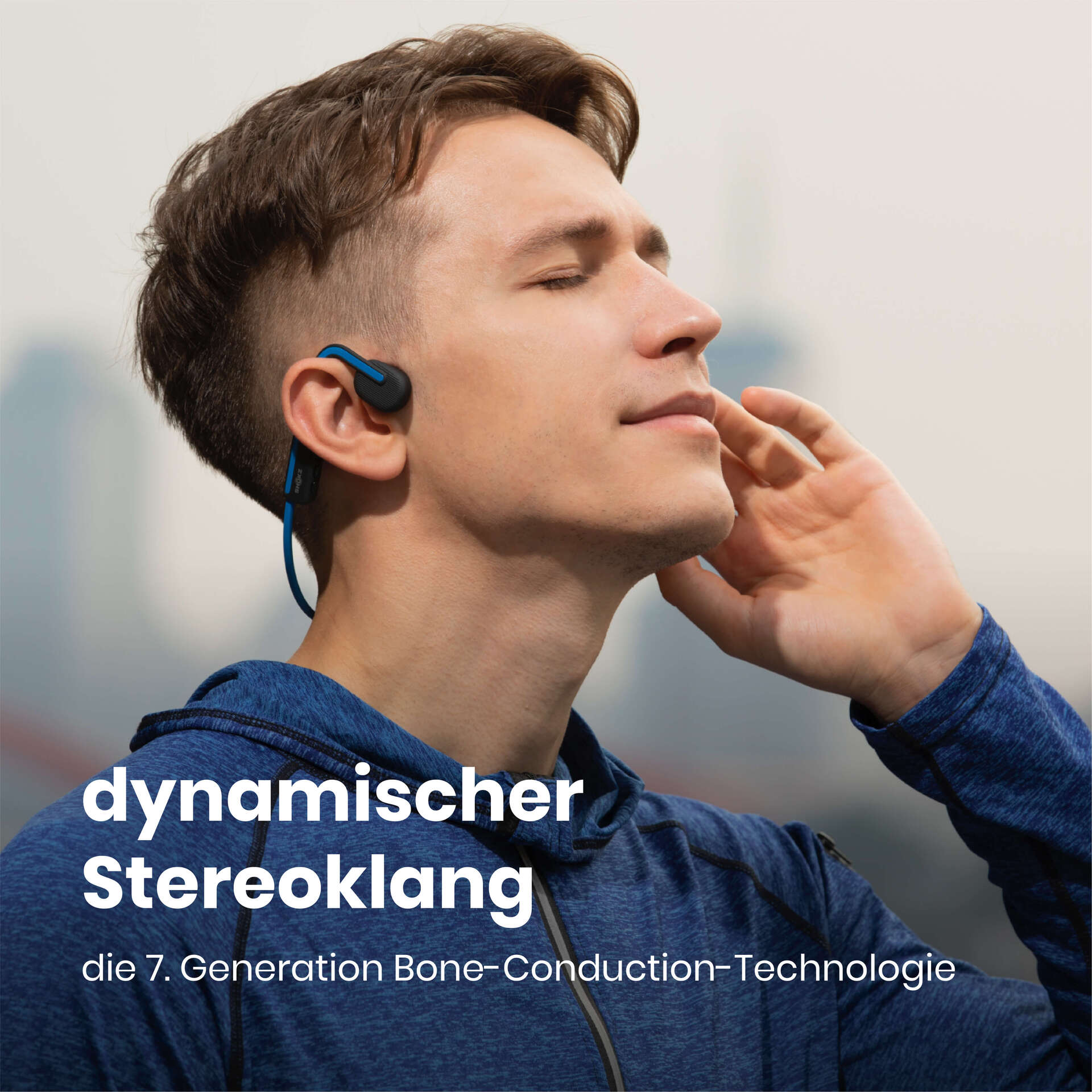 Shokz OpenMove Blue Knochenschall-Sportkopfhörer Bluetooth Open-Ear