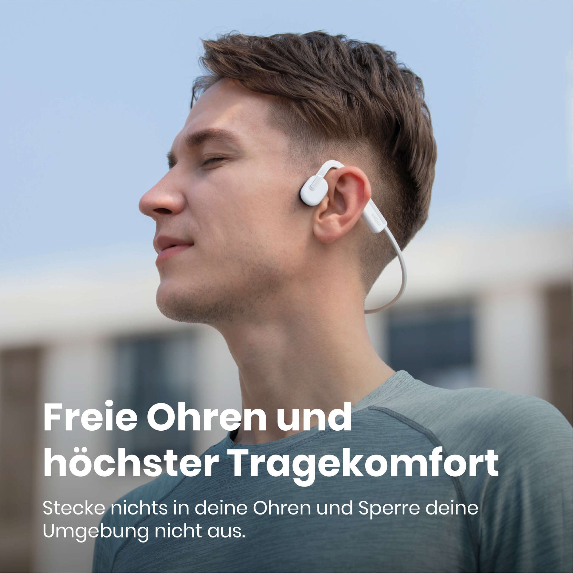 Shokz OpenMove white Knochenschall-Sportkopfhörer Bluetooth Open-Ear