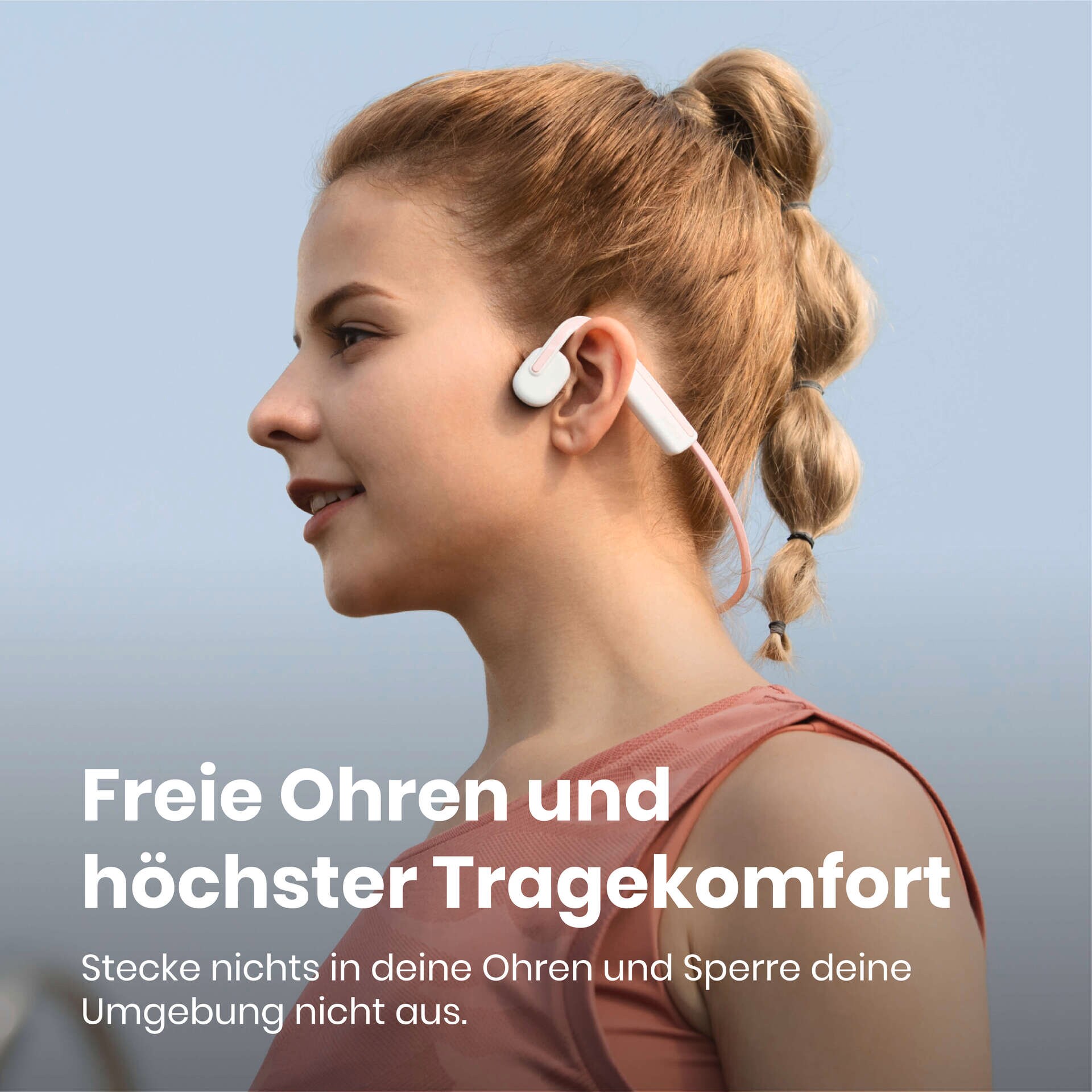 Shokz OpenMove Pink Knochenschall-Sportkopfhörer Bluetooth Open-Ear