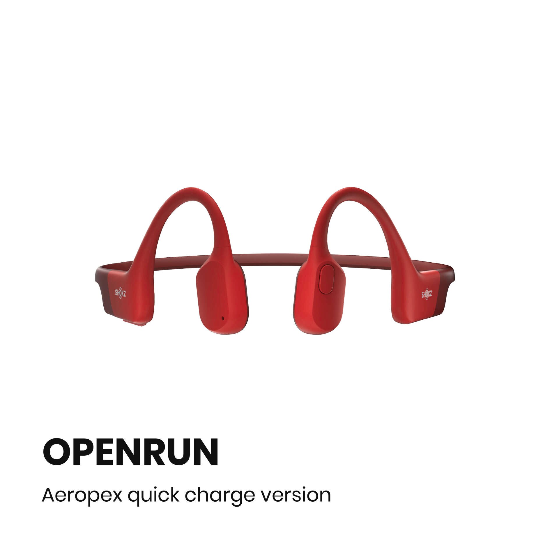 Shokz OpenRun Red Knochenschall-Sportkopfhörer Bluetooth Open-Ear