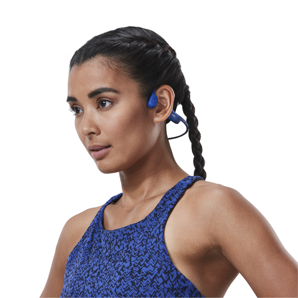 Shokz OpenRun Blue Knochenschall-Sportkopfhörer Bluetooth Open-Ear