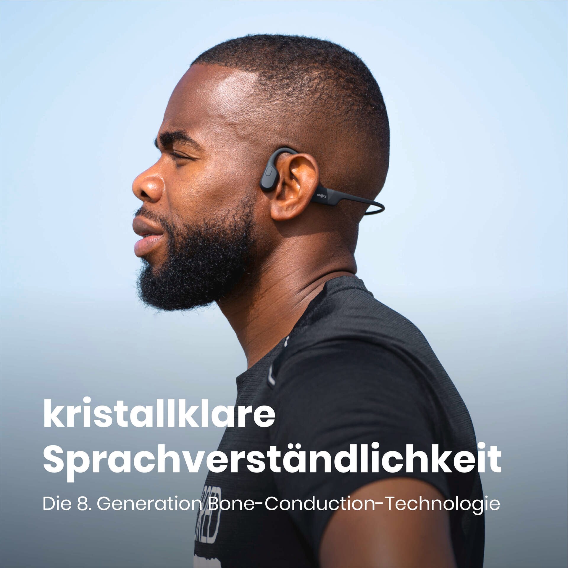 Shokz OpenRun Black Knochenschall-Sportkopfhörer Bluetooth Open-Ear