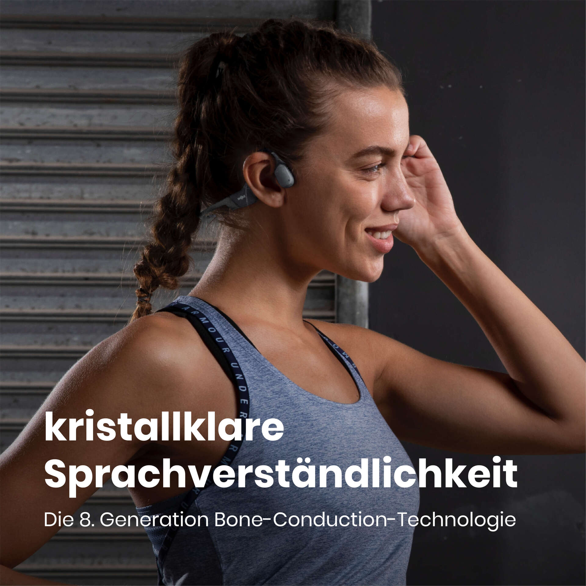 Shokz OpenRun Grey Knochenschall-Sportkopfhörer Bluetooth Open-Ear