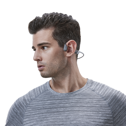 Shokz OpenRun Grey Knochenschall-Sportkopfhörer Bluetooth Open-Ear